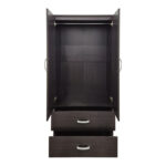 Ντουλάπα δίφυλλη με 2 συρτάρια Alvia pakoworld wenge 80x51.5x180εκ - Image 4