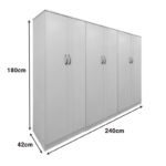 Ντουλάπα εξάφυλλη Athos ΙΙ pakoworld λευκή 240x42x180εκ - Image 4