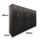 Ντουλάπα εξάφυλλη Athos pakoworld wenge 240x42x180εκ - Image 4