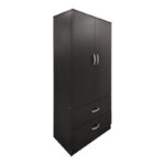 Ντουλάπα τετράφυλλη με πατάρι Athos pakoworld wenge 160x42x240εκ - Image 2