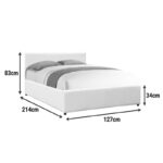 Κρεβάτι Dellia pakoworld με αποθηκευτικό χώρο pu λευκό 120x200εκ - Image 5
