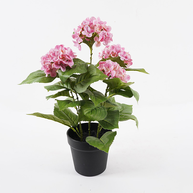 391-000011 Διακοσμητικό φυτό σε γλάστρα Hydrangea Inart ροζ Φ35x50εκ - Image 1