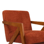 Πολυθρόνα Garifa pakoworld terracotta ύφασμα με πόδι σε καρυδί απόχρωση 79x75x75εκ - Image 6