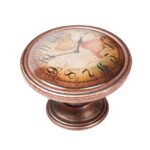Πομολάκι Vintage Χάλκινο Antique Map Clock Φ37mm