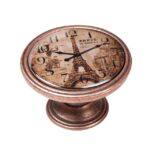 Πομολάκι Vintage Χάλκινο Eiffel Tower Clock Φ37mm