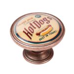 Πομολάκι Vintage Χάλκινο Hot Dogs Retro Φ37mm
