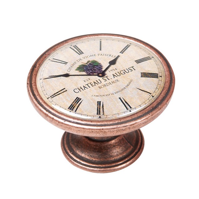 550CB20 Πομολάκι Vintage Χάλκινο Chateau Clock Φ37mm - Image 1
