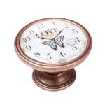 Πομολάκι Vintage Χάλκινο Love Butterfly Clock Φ37mm