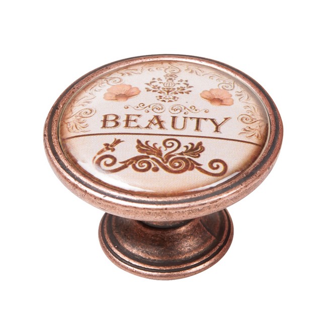 550CB30 Πομολάκι Vintage Χάλκινο Beauty Label Φ37mm - Image 1