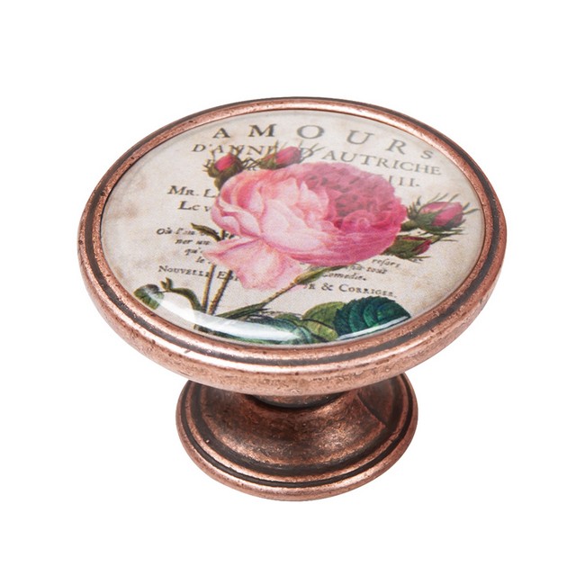 550CB32 Πομολάκι Vintage Χάλκινο Amour Rose Φ37mm - Image 1