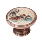 Πομολάκι Vintage Χάλκινο Retro Motorcycle Blue Φ37mm