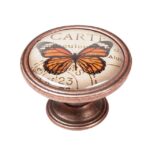 Πομολάκι Vintage Χάλκινο Orange Butterfly Φ37mm