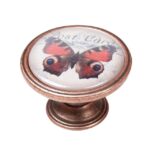 Πομολάκι Vintage Χάλκινο Red Butterfly Φ37mm