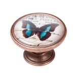 Πομολάκι Vintage Χάλκινο Blue Butterfly Vintage Φ37mm
