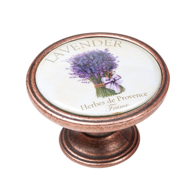 550CB48 Πομολάκι Vintage Χάλκινο Lavender Bouquet Φ37mm - Image 1
