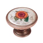 Πομολάκι Vintage Χάλκινο Sunflower Φ37mm