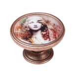 Πομολάκι Vintage Χάλκινο Vintage Lady Red Hair Φ37mm