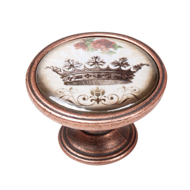 550CB55 Πομολάκι Vintage Χάλκινο Royal Crown Φ37mm - Image 1