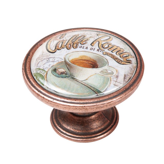 550CB62 Πομολάκι Vintage Χάλκινο Caffè Roma Φ37mm - Image 1