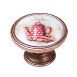 Πομολάκι Vintage Χάλκινο Red Teapot Φ37mm
