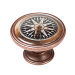 Πομολάκι Vintage Χάλκινο Nautical Compass Black Φ37mm