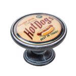 Πομολάκι Vintage Πατίνα Μαύρο Hot Dogs Retro Φ37mm