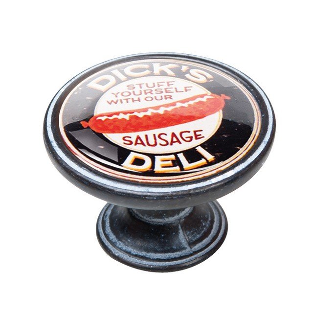550NF12 Πομολάκι Vintage Πατίνα Μαύρο Deli Sausage Φ37mm - Image 1