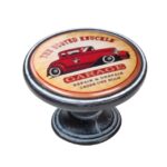Πομολάκι Vintage Πατίνα Μαύρο Garage Red Car Φ37mm