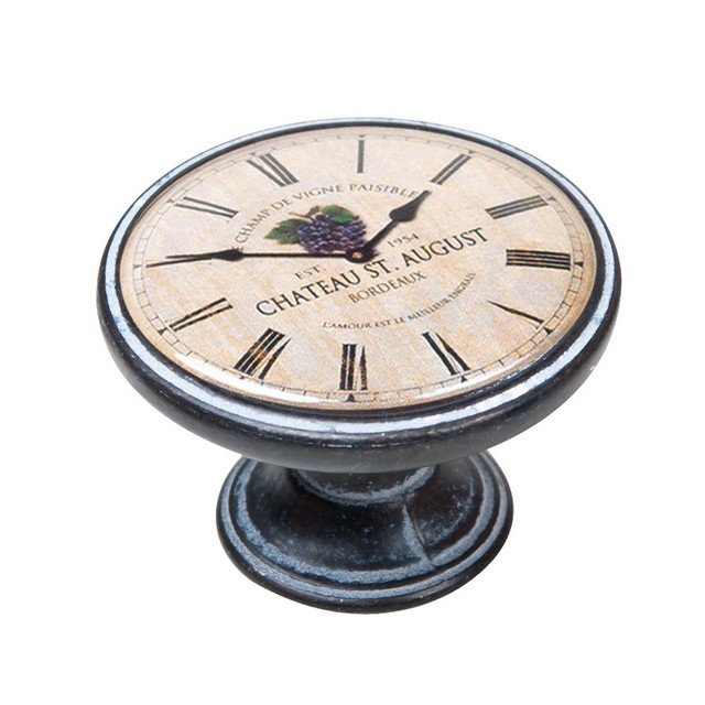 550NF20 Πομολάκι Vintage Πατίνα Μαύρο Chateau August Clock Φ37mm - Image 1
