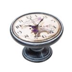Πομολάκι Vintage Πατίνα Μαύρο Paris Eiffel Clock Φ37mm