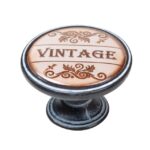 Πομολάκι Vintage Πατίνα Μαύρο Vintage Label Φ37mm