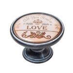 Πομολάκι Vintage Πατίνα Μαύρο Love Vintage Label Φ37mm