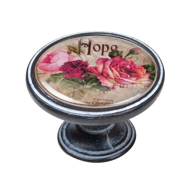 550NF31 Πομολάκι Vintage Πατίνα Μαύρο Hope Roses Φ37mm - Image 1