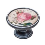 Πομολάκι Vintage Πατίνα Μαύρο Amour Rose Φ37mm