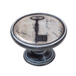 Πομολάκι Vintage Πατίνα Μαύρο Antique Key Φ37mm