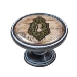 Πομολάκι Vintage Πατίνα Μαύρο Ornamental Keyhole Φ37mm