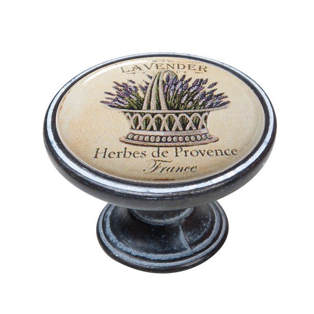 550NF46 Πομολάκι Vintage Πατίνα Μαύρο Lavender Basket Φ37mm - Image 1