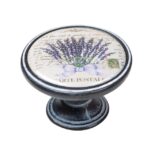Πομολάκι Vintage Πατίνα Μαύρο Lavender Postcard Φ37mm