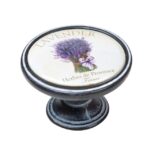 Πομολάκι Vintage Πατίνα Μαύρο Lavender Bouquet Φ37mm