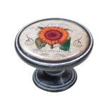 Πομολάκι Vintage Πατίνα Μαύρο Sunflower Φ37mm