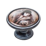 Πομολάκι Vintage Πατίνα Μαύρο Victorian Lady Fan Φ37mm