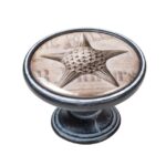 Πομολάκι Vintage Πατίνα Μαύρο Starfish Φ37mm