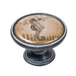 Πομολάκι Vintage Πατίνα Μαύρο Seahorse Φ37mm