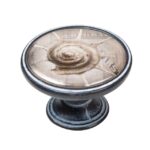 Πομολάκι Vintage Πατίνα Μαύρο Spiral Shell Φ37mm