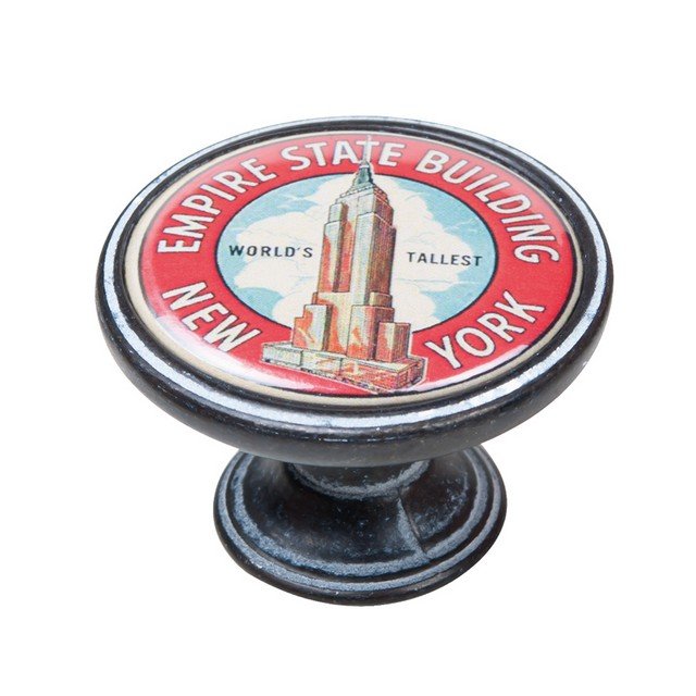 550NF67 Πομολάκι Vintage Πατίνα Μαύρο Empire State Building Φ37mm - Image 1