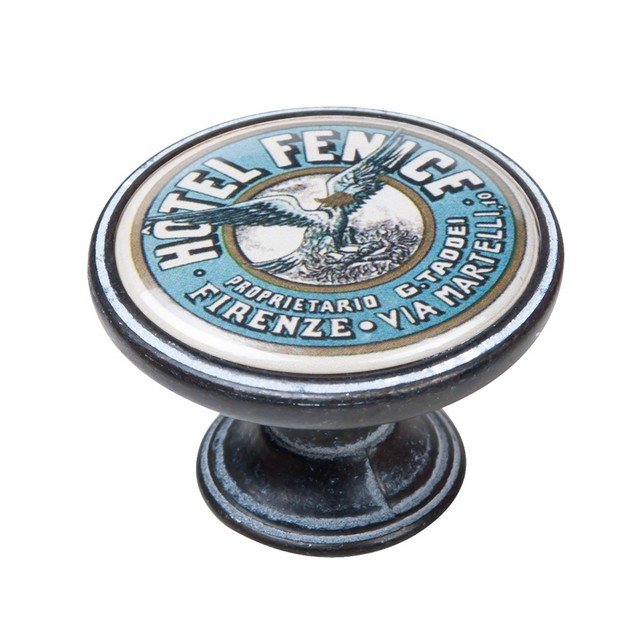 550NF68 Πομολάκι Vintage Πατίνα Μαύρο Hotel Fenice Firenze Φ37mm - Image 1
