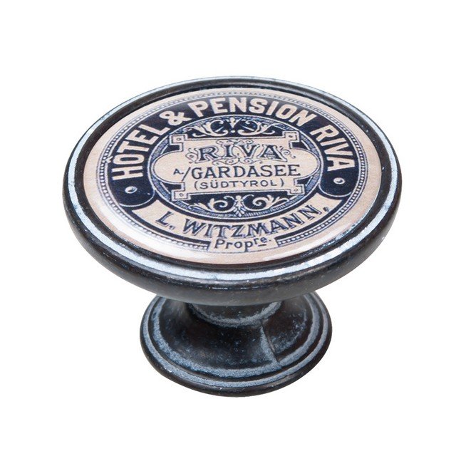 550NF72 Πομολάκι Vintage Πατίνα Μαύρο Hotel & Pension Riva Φ37mm - Image 1