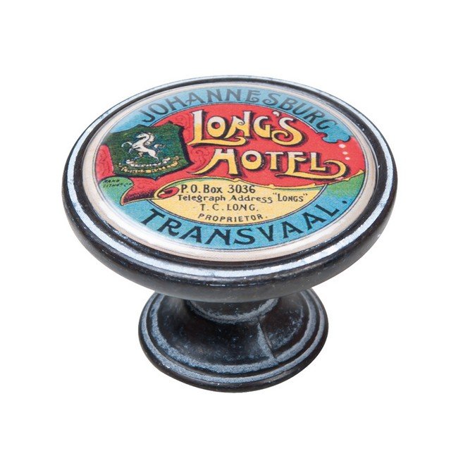 550NF73 Πομολάκι Vintage Πατίνα Μαύρο Long's Hotel Transvaal Φ37mm - Image 1