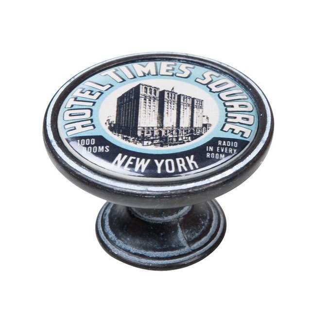550NF74 Πομολάκι Vintage Πατίνα Μαύρο Hotel Times Square New York Φ37mm - Image 1