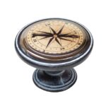 Πομολάκι Vintage Πατίνα Μαύρο Vintage Compass Rose Φ37mm